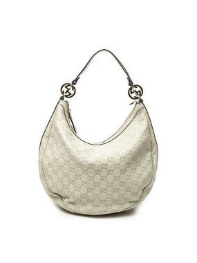 Gucci Twins Hobo Ivory Calfskin Leather